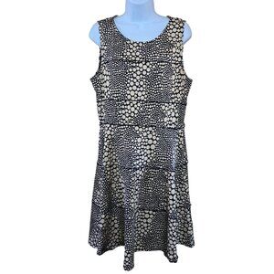Sleeveless Polka Dot Dress faux tiered office attire geometric no iron